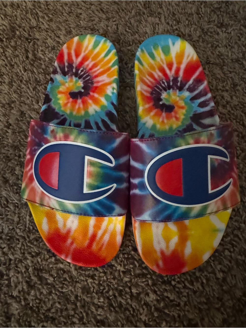 Champion Tie-Dye Kids Slide Sandals - Rainbow